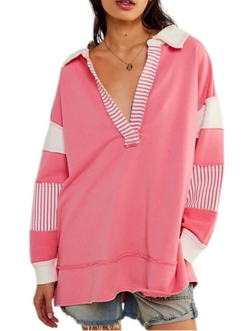 We The Free Pink Clean Prep Polo size Medium $128